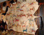 A painted buffalo hide at Spirits of the West