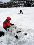 Ice fishing on Half Moon Lake