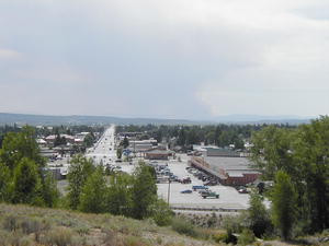 The Mule Creek fire has burned over 1,000 acres in the Wyoming Range since last week. Photo by Pinedale Online.