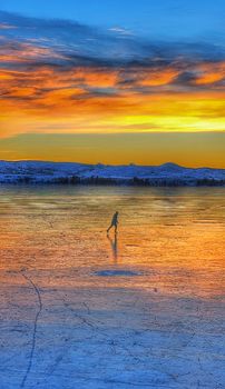 Sunrise Ice Skater. Photo by Sharon Boender Rauenzahn.