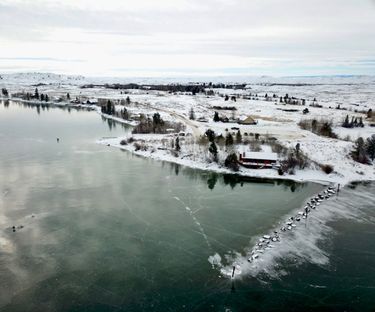 Frozen Fremont. Drone photo by Hank Ruland.
