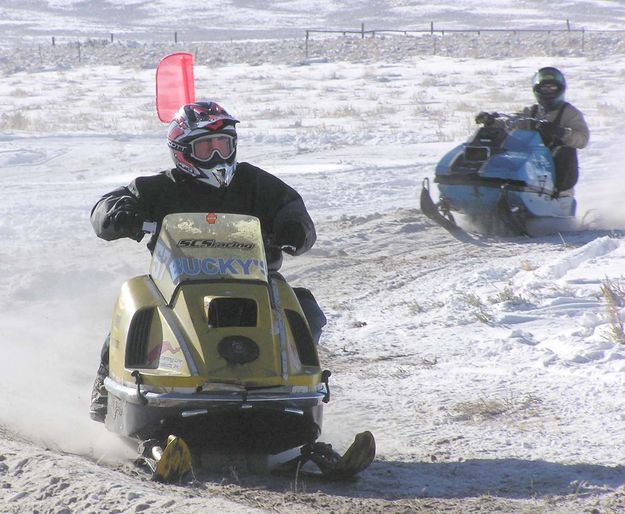 Rounding a turn. Photo by Pinedale Online.