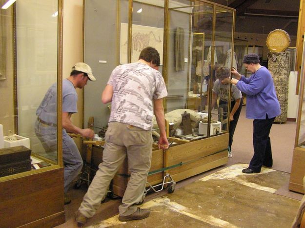 Moving Display Cases. Photo by Pinedale Online.