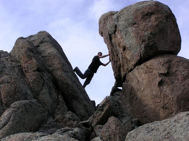 Alan saves rock. Photo by Jason Brown.