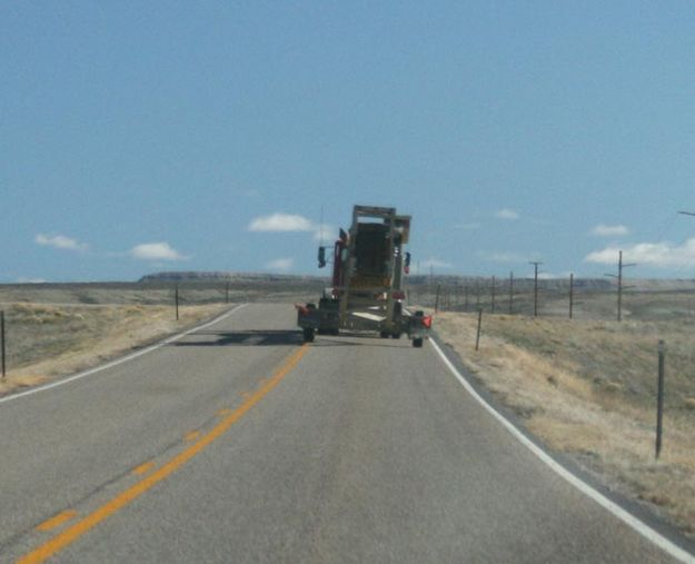 Over centerline on blind hill. Photo by Dawn Ballou, Pinedale Online.