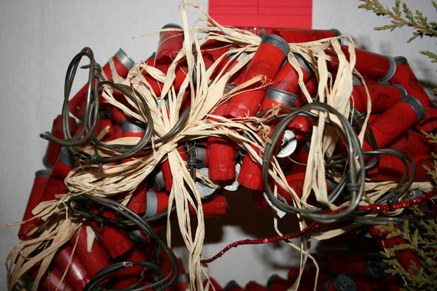 Detail of shotgun shell wreath. Photo by Dawn Ballou, Pinedale Online.