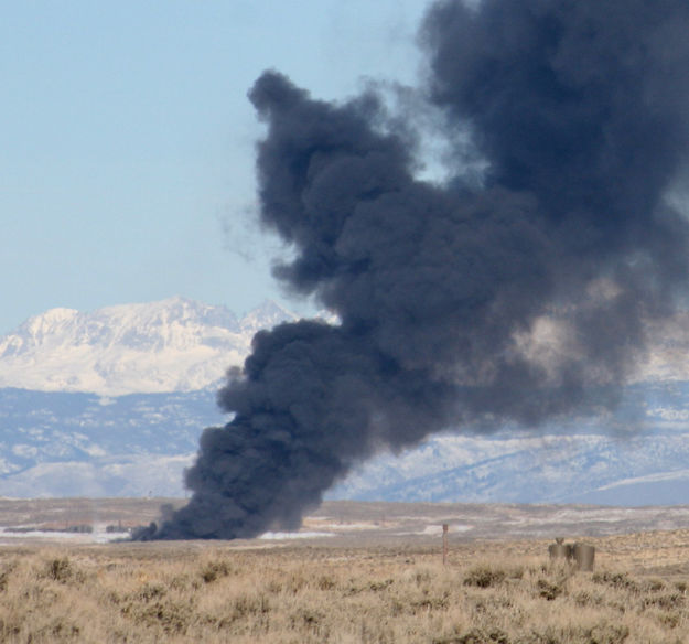 Black smoke. Photo by Jennifer Frazier, Wyoming Department of Environmental Quality.