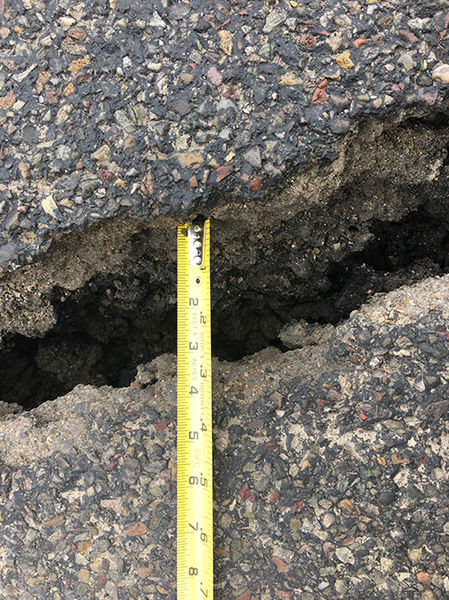 Road damage. Photo by Wyoming Department of Transportation.