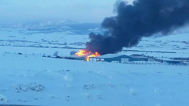 Pinedale Lumber fire. Photo by Paul VanEtten.