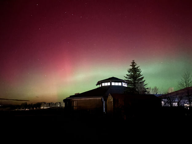 Aurora over the Museum. Photo by Pinedale Online.