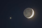 Venus And The Moon In A Celestrial Dance. Photo by Dave Bell.