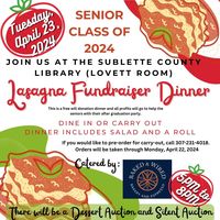 Senior Class Lasagna Fundraising dinner