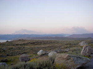 Fires near Triangle and Half Moon Lakes on Saturday