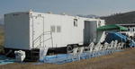 Shower trailer at the Boulder firecamp near Bondurant. Pinedale Online photo.