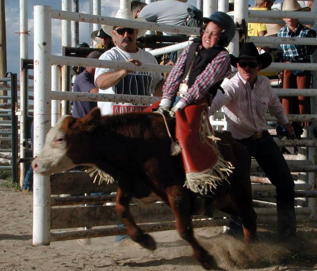 Calf Rider. Photo by Pinedale Online.