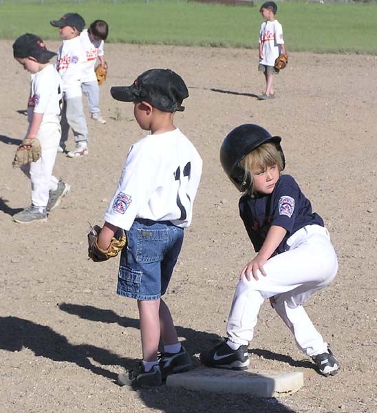 On first base. Photo by Pinedale Online.