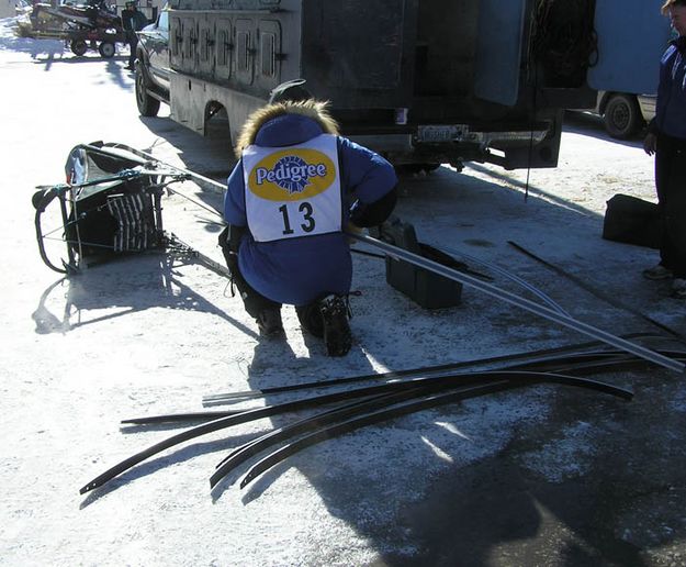 Grant Beck sled work. Photo by Dawn Ballou, Pinedale Online.