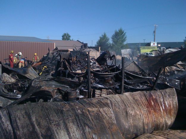 Going through debris. Photo by Greg Remark.