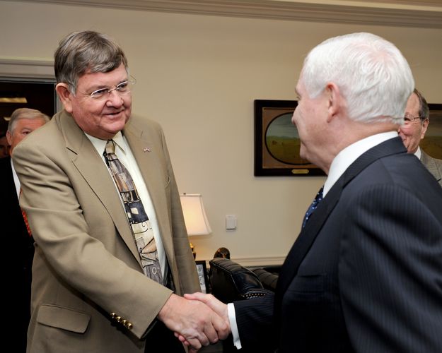 Meeting the Defense Secretary. Photo by State of Wyoming.