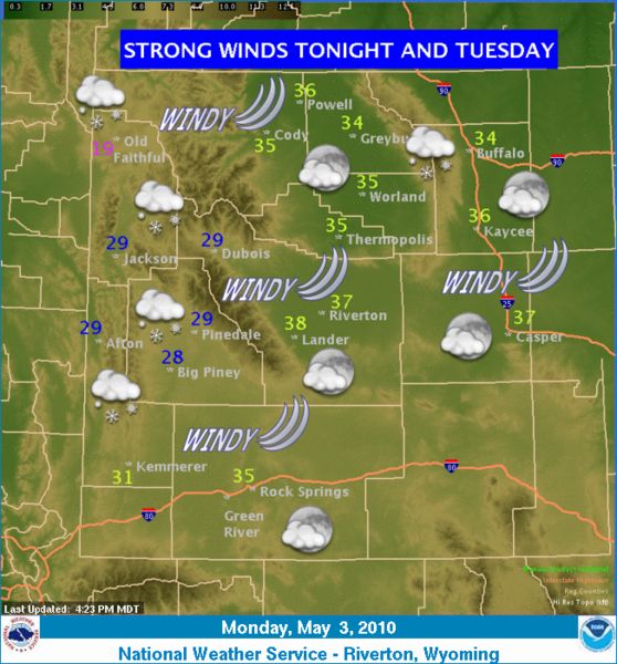 Windy Wyoming. Photo by National Weather Service - Riverton, Wyoming.