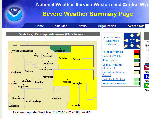 Tornado Watch. Photo by National Weather Service.