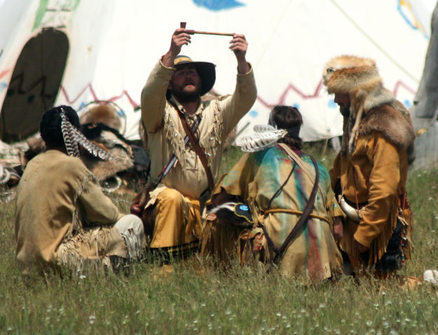 Pipe Lighting Ceremony. Photo by Clint Gilchrist, Pinedale Online.