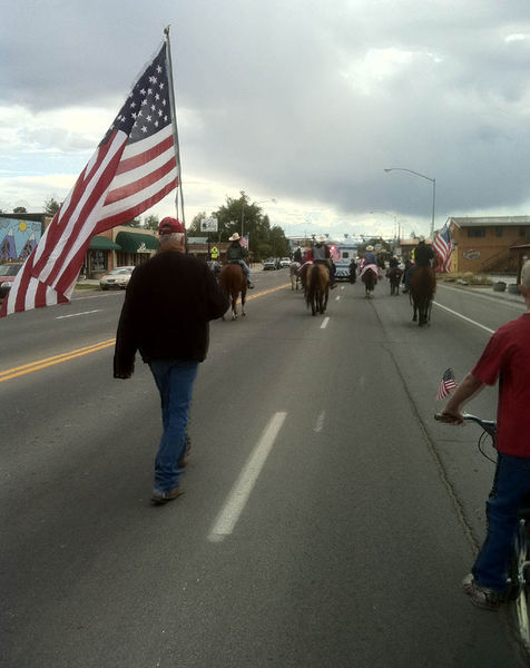 In the parade. Photo by Robin Schamber, Sublette 4-H.