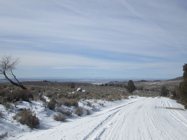 Snow on the road. Photo by Bill Winney.