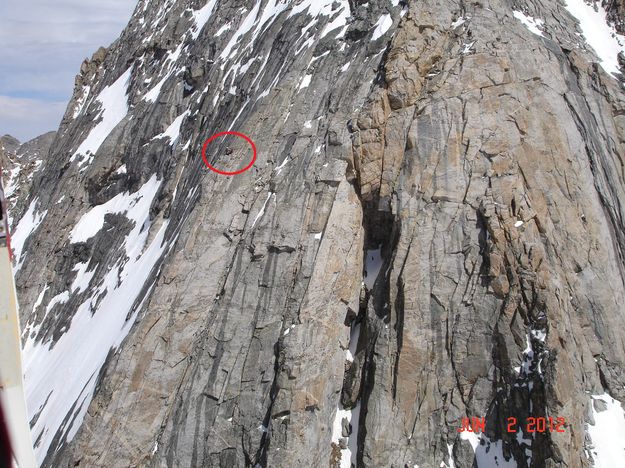 Stranded on rock ledge. Photo by Tony Chambers, Tip Top Search and Rescue.