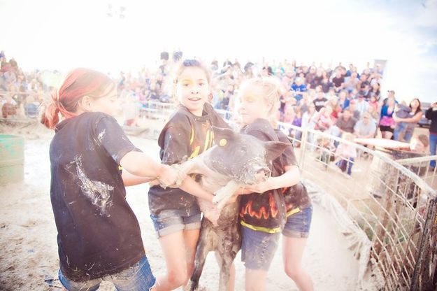 Got the pig. Photo by Tara Bolgiano, Blushing Crow Photography.