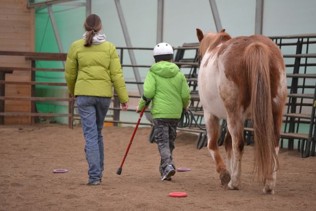 Finishing the course. Photo by M.E.S.A. Therapeutic Horsemanship.