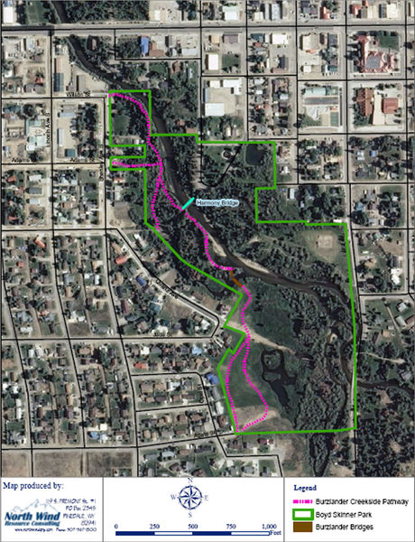 Pathway map. Photo by Town of Pinedale.