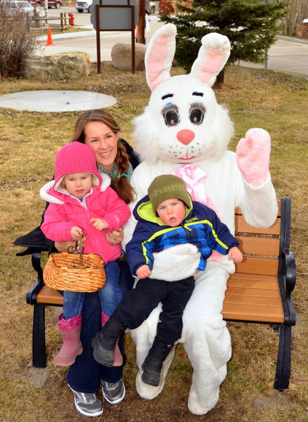 Posing with the Easter Bunny. Photo by Terry Allen.