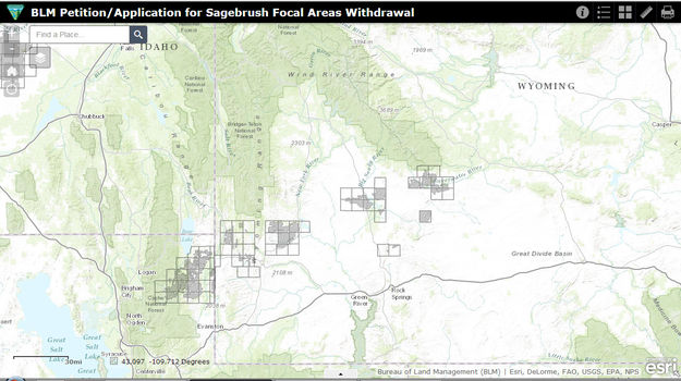 Wyoming withdrawal areas. Photo by Bureau of Land Management.