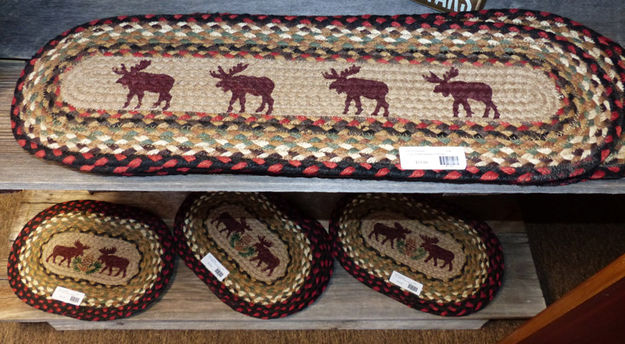 Moose braided rugs. Photo by Dawn Ballou, Pinedale Online.