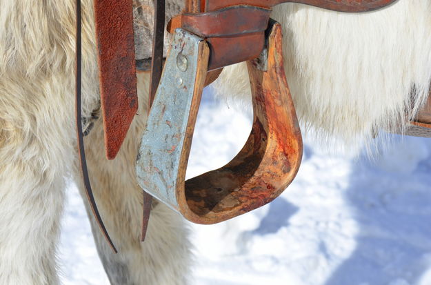 Blood in the Stirrups. Photo by Terry Allen, Pinedale Online.