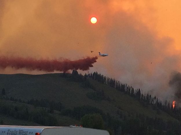 Retardant Drop. Photo by Bridger-Teton National Forest.