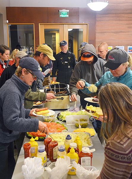 Food Line. Photo by Terry Allen.