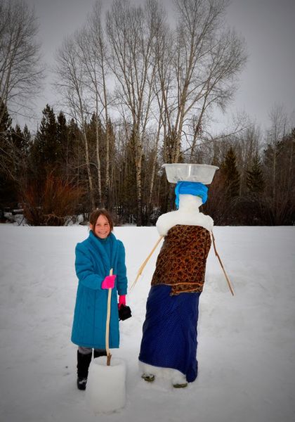 Brigitt and African Woman Sculpture. Photo by Terry Allen.