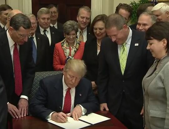 WOTUS signing ceremony. Photo by U.S. Senator John Barrasso courtesy photo.