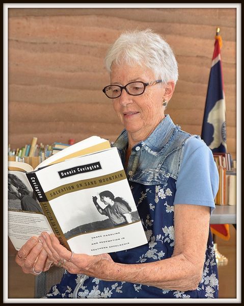 Bonnie at Library Book Sale. Photo by Terry Allen.