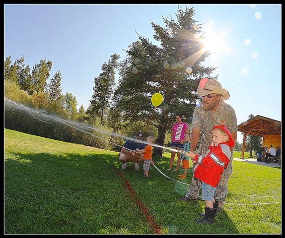 Firehose Practice. Photo by Terry Allen.