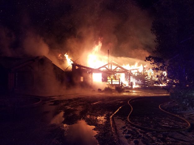 Kendall Valley House fire. Photo by Sublette County Unified Fire.