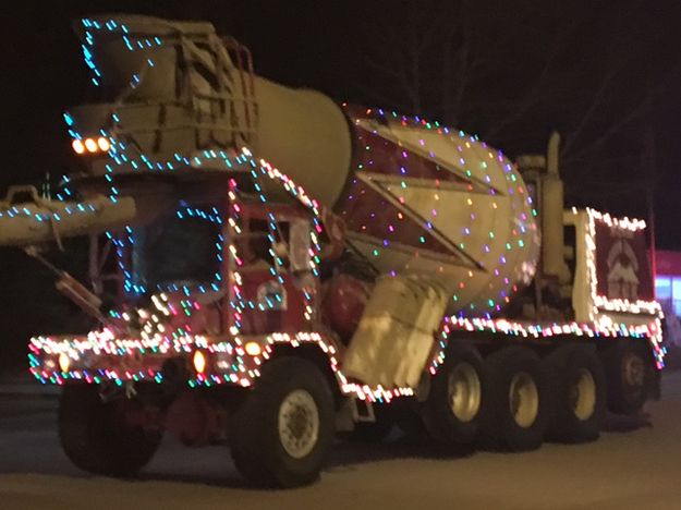 Lighted Cement Mixer Truck. Photo by Katherine Peterson.