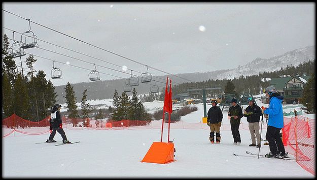 The Slalom Timers - KC and Casey. Photo by Terry Allen.