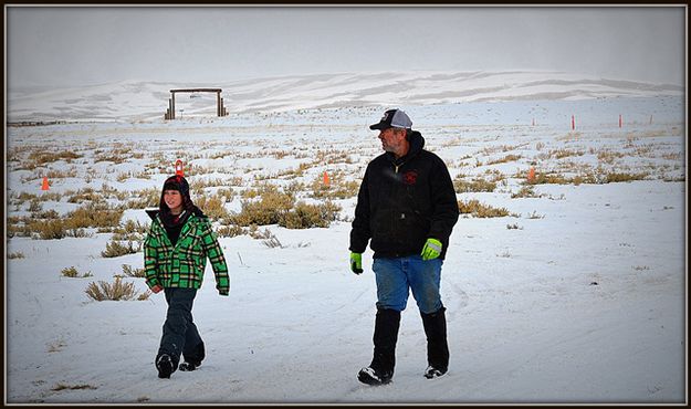 Otis and Frosty do a Track Walk. Photo by Terry Allen.