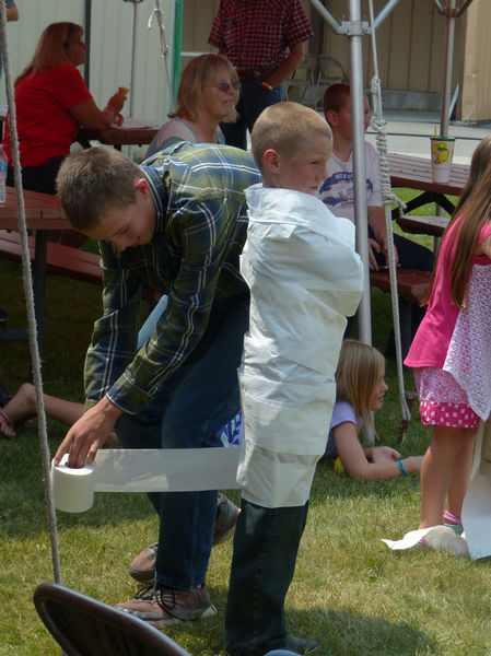 Toilet Paper Mummy Wrap . Photo by Dawn Ballou, Pinedale Online.