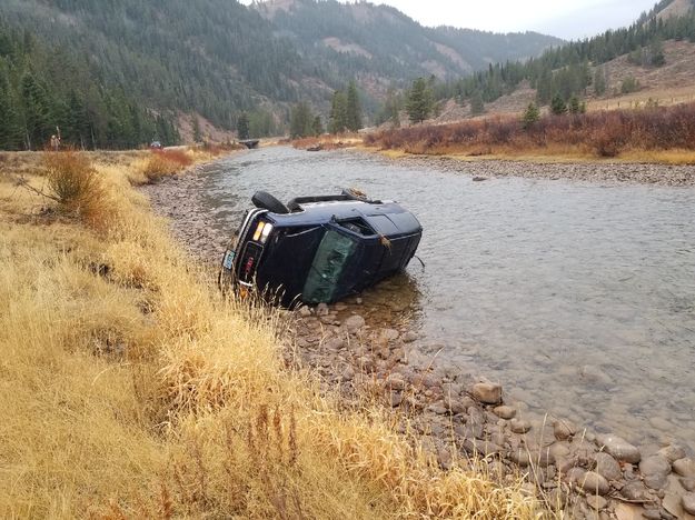 Hoback rollover. Photo by Sublette County Unified Fire.