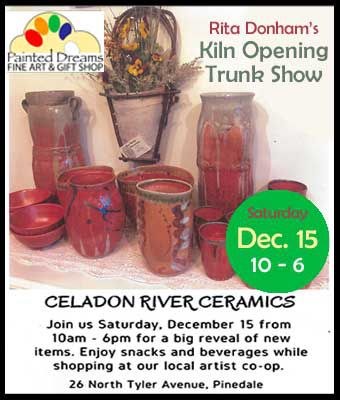 Kiln Opening Trunk Show Dec. 15. Photo by Painted Dreams Gallery.