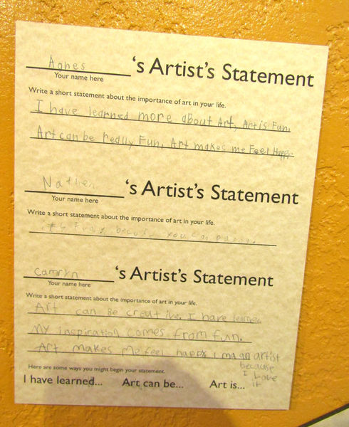 Artist Statements. Photo by Dawn Ballou, Pinedale Online.